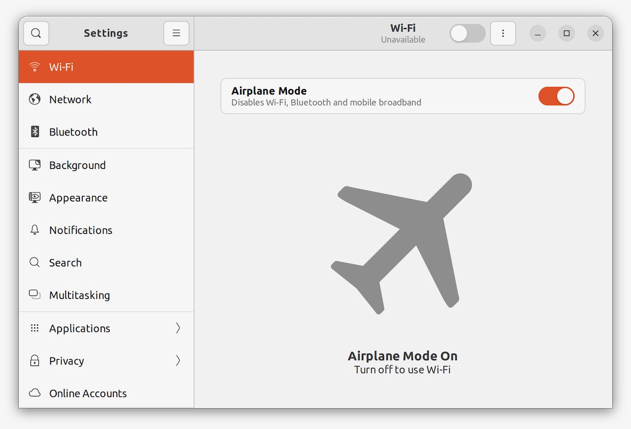 Ubuntu Airplane Mode 3